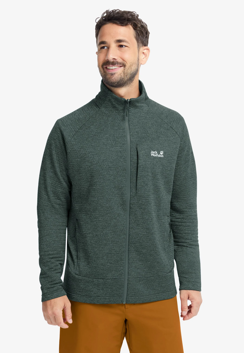 Jack Wolfskin Anytime FZ Fleece Mens in Sago Palm 