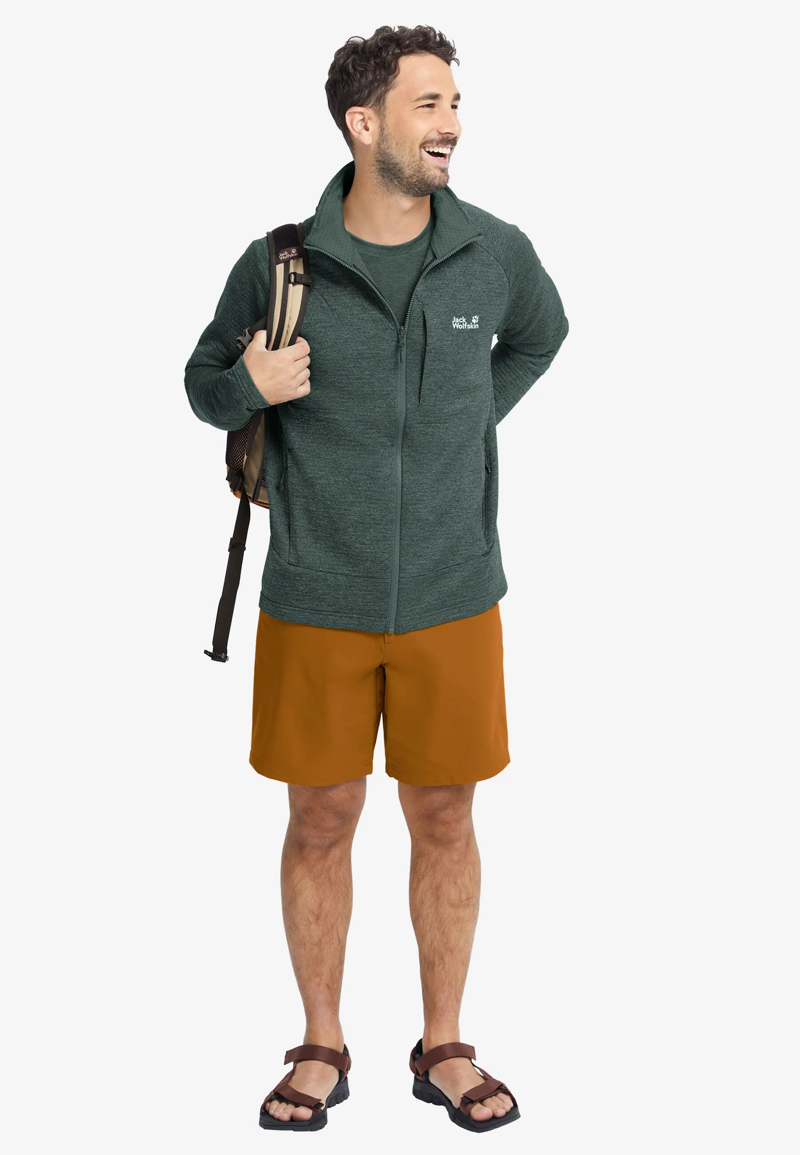 Jack Wolfskin Anytime FZ Fleece Mens in Sago Palm -2