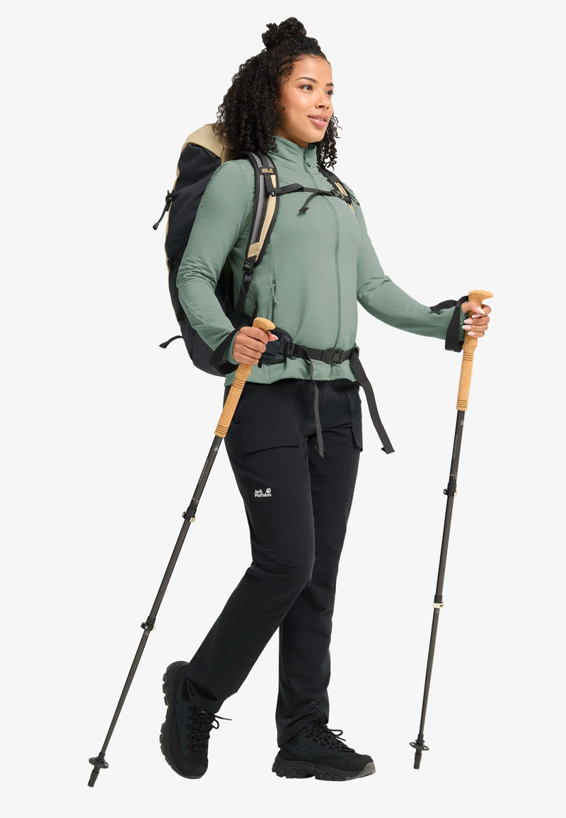 Jack Wolfskin Litestide FZ Fleece Womens in Green Zinnia-2