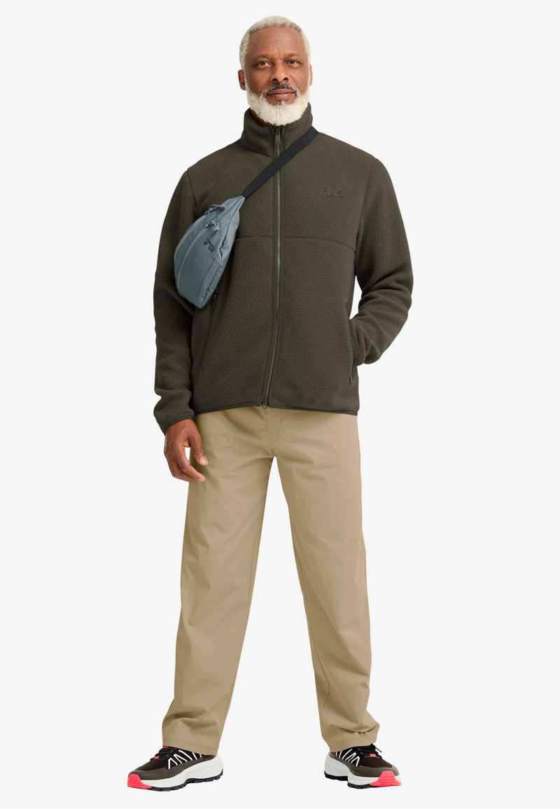 Jack Wolfskin Lite Curl FZ Fleece Mens in Obsidian Moss-2