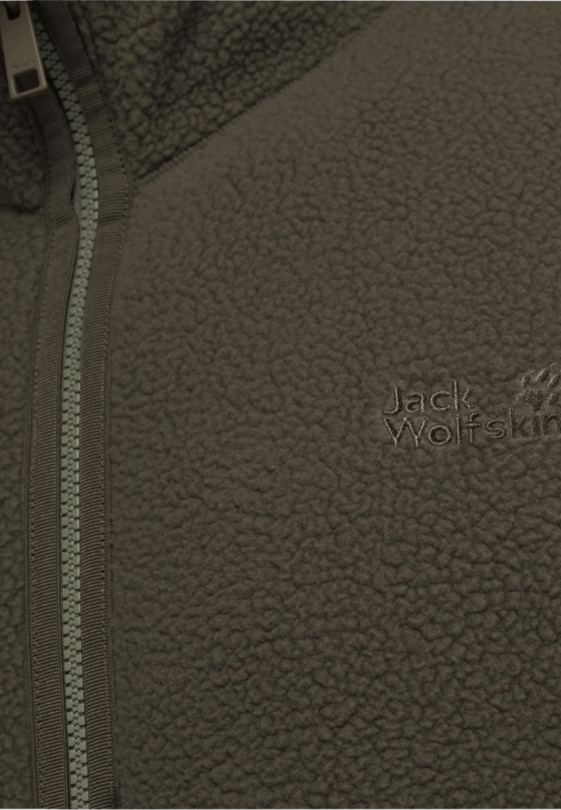 Jack Wolfskin Lite Curl FZ Fleece Mens in Obsidian Moss-4