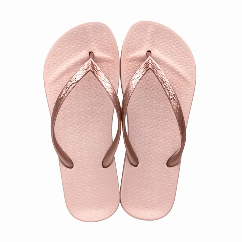 Ipanema Anatomica Tan Flip Flops Womens in Pink/Metalic Pink