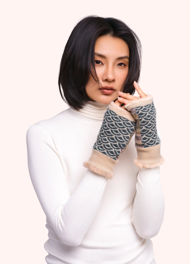 Powder Agatha Wrist Warmer in Denim Mix-1
