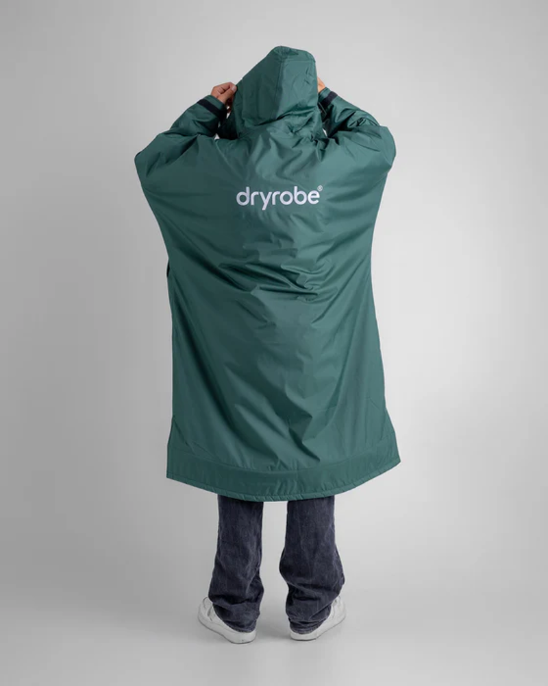 Dryrobe Advance Long Sleeve Changing Robe in Dark Green/Grey-1