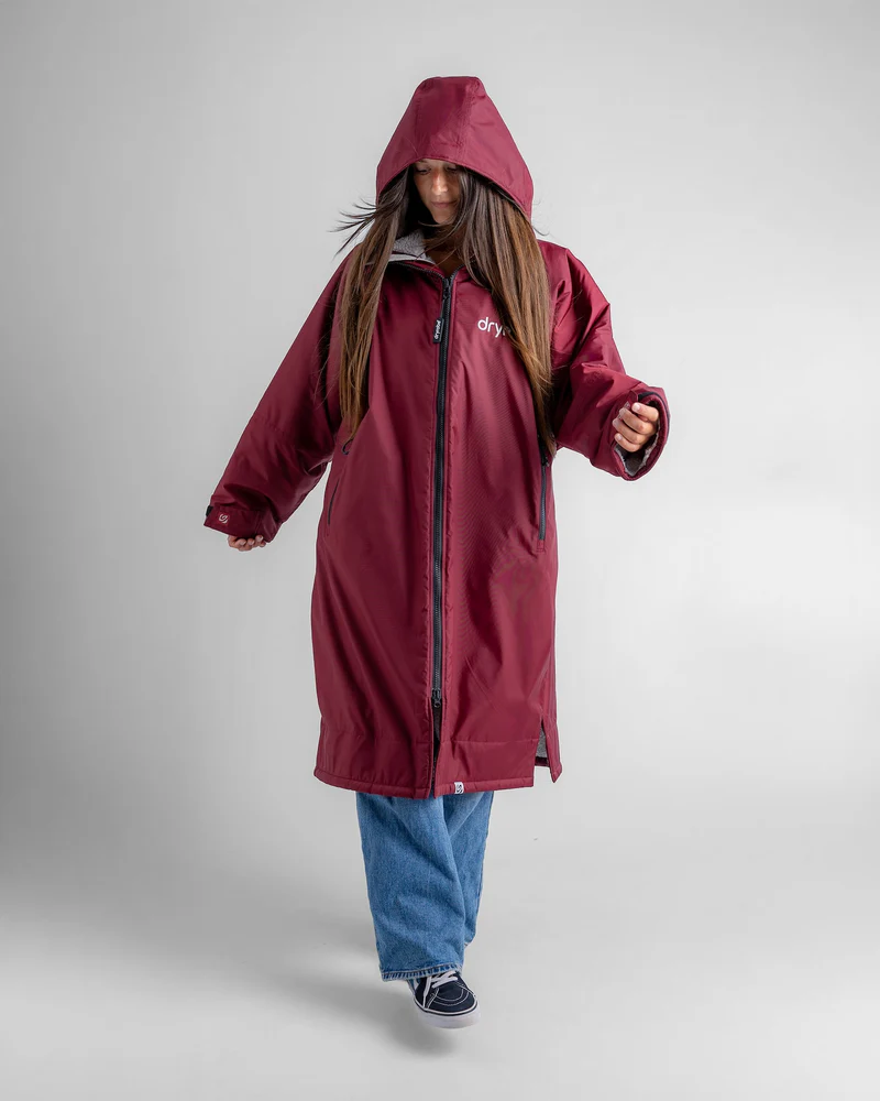 Dryrobe Advance Long Sleeve in Burgundy/Silver-2