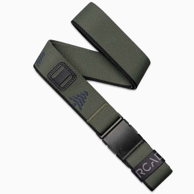 Arcade Blackwood Stretch belt in Ivy Green/Black