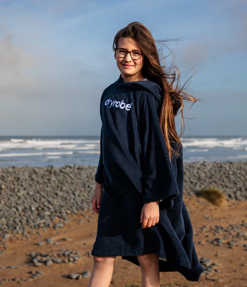 Dryrobe Kids Organic Towel Changing Robe in Navy-2