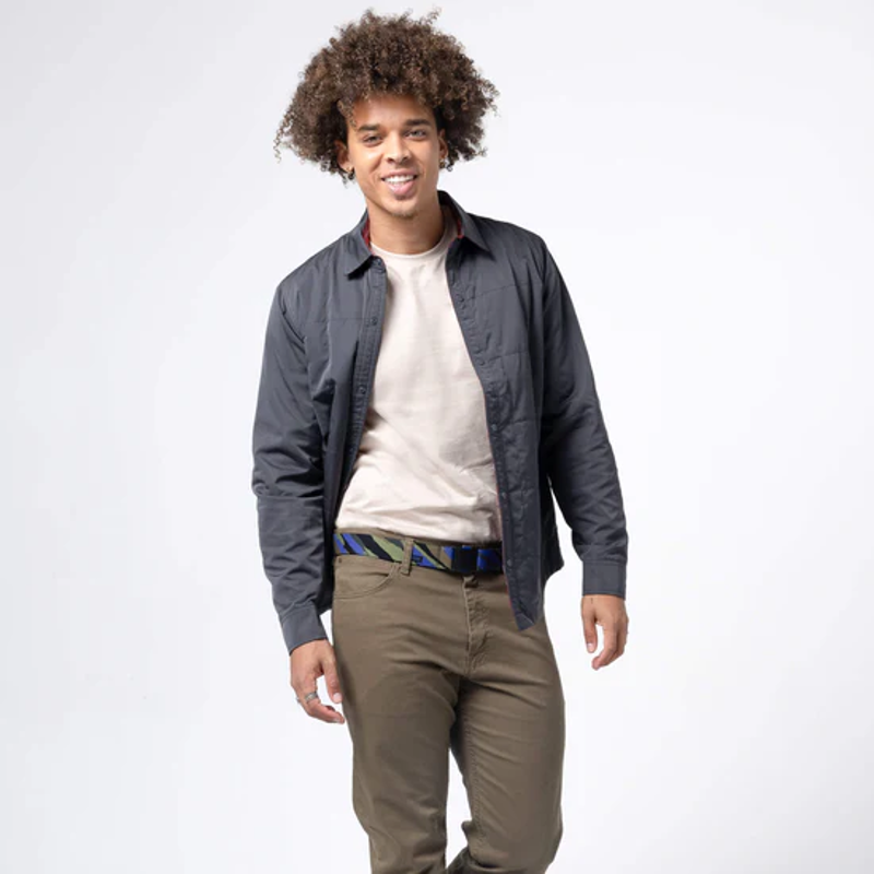 Arcade Brushstroke Stretch Belt in Black/Cobalt-3