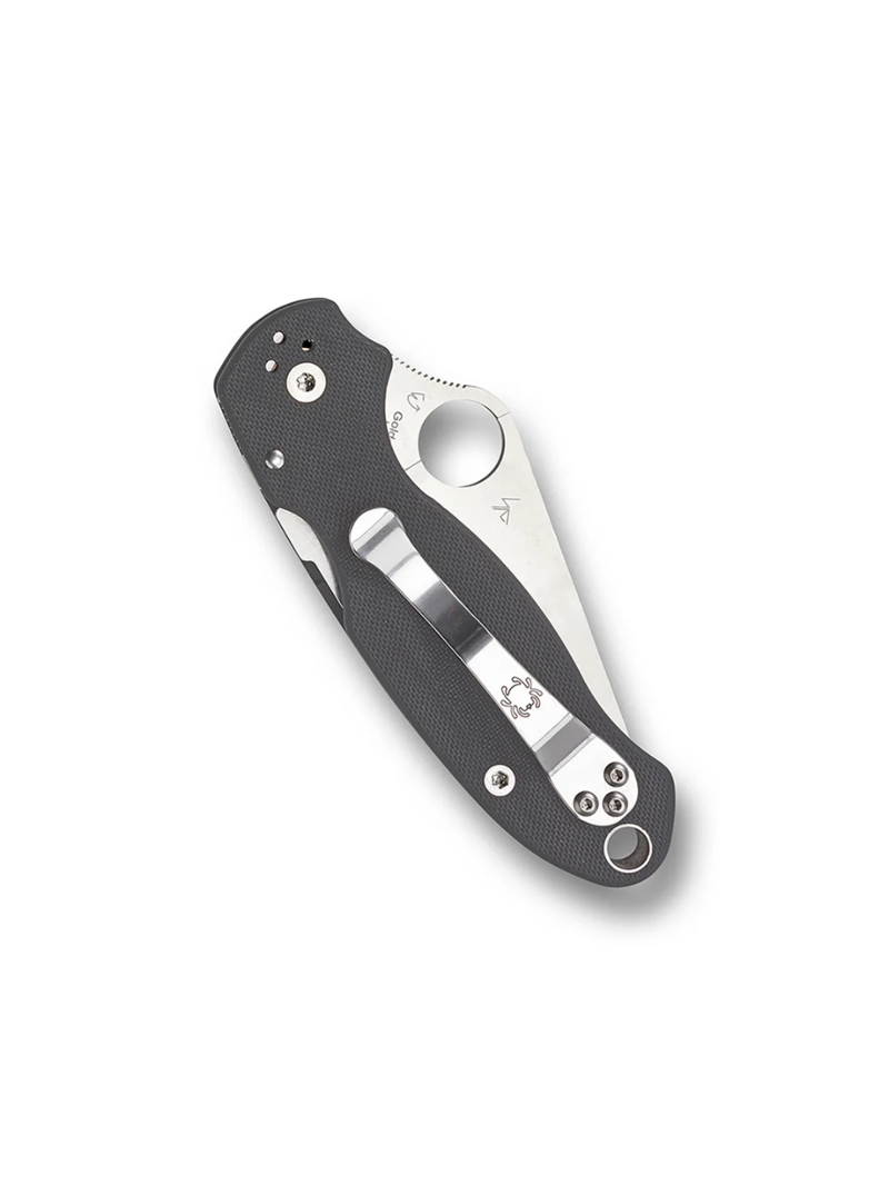 Spyderco Para 3 MAXAMET Plain Edge Knife in  Dark Grey G-10-2