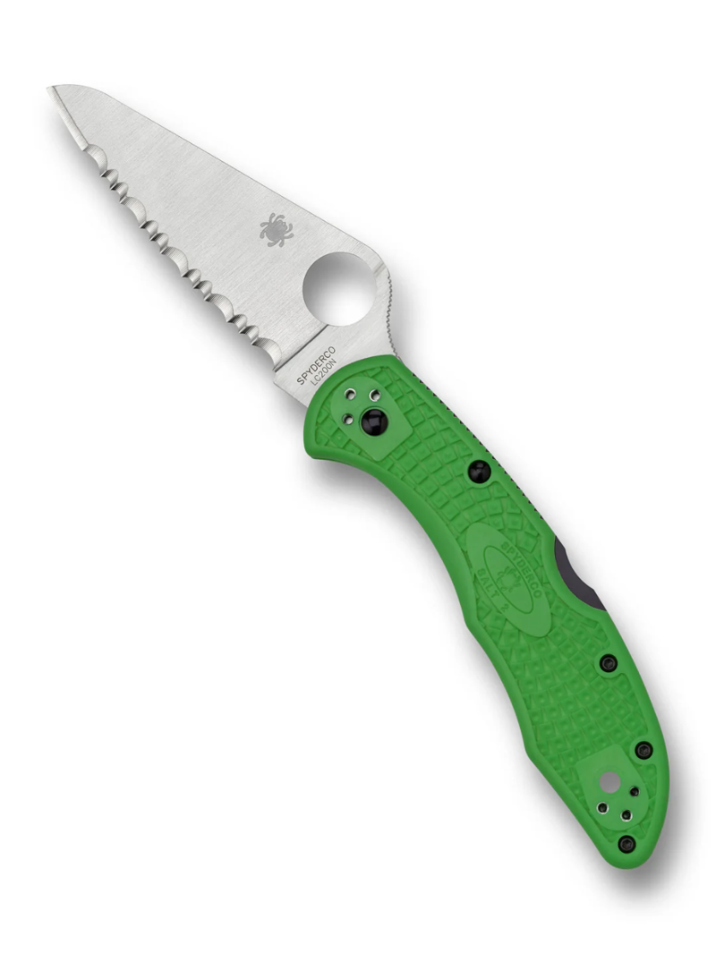 Spyderco Salt 2 SpyderEdge LC200N Knife in Green-1
