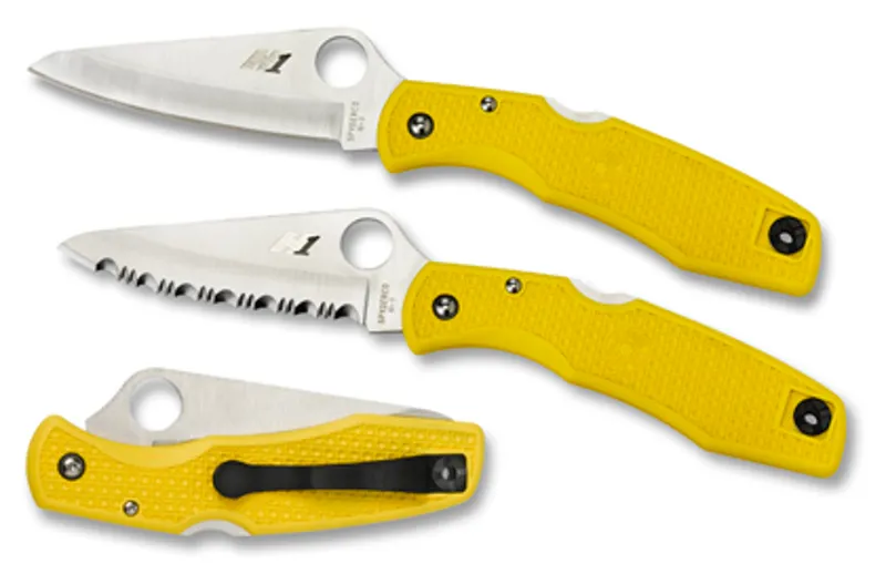 Spyderco Pacific Salt SpyderEdge Knife in Yellow 