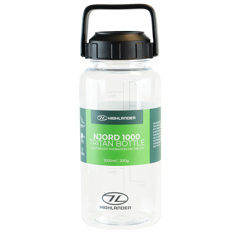 Highlander Njord 1000Tritan Bottle in Charcoal Clear-1
