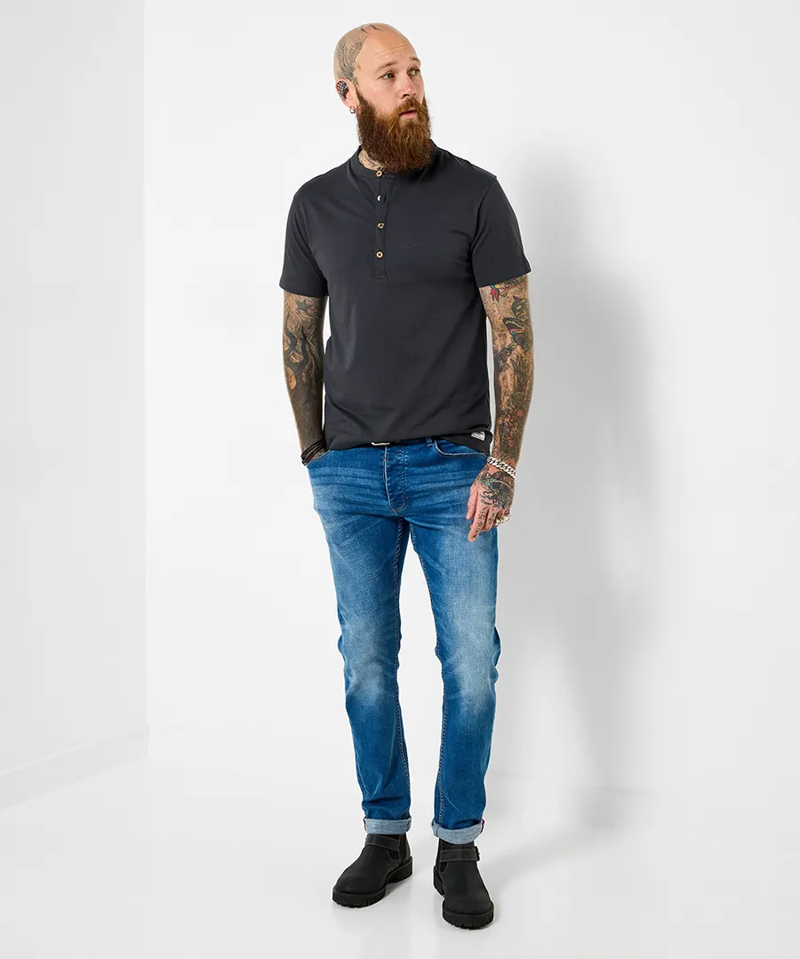 Joe Browns Ready For Anything Henley Mens in Charcoal-3