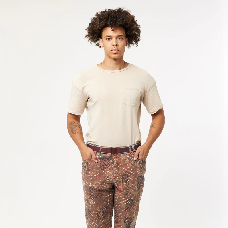 Arcade Carto Stretch Belt in Burgundy/Cloud-4