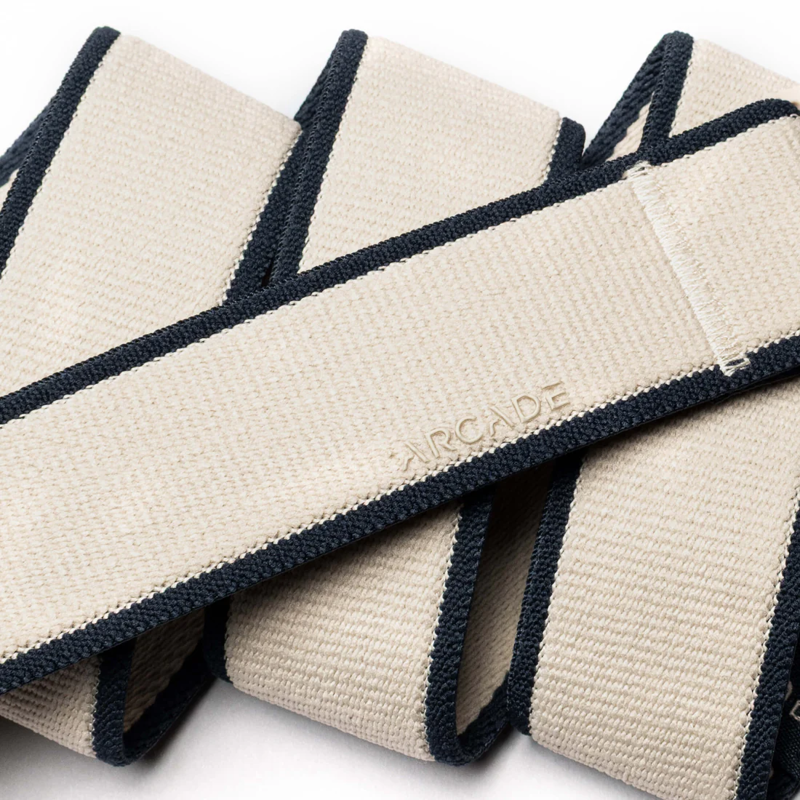 Arcade Carto Stretch Belt in Oat/Navy-1