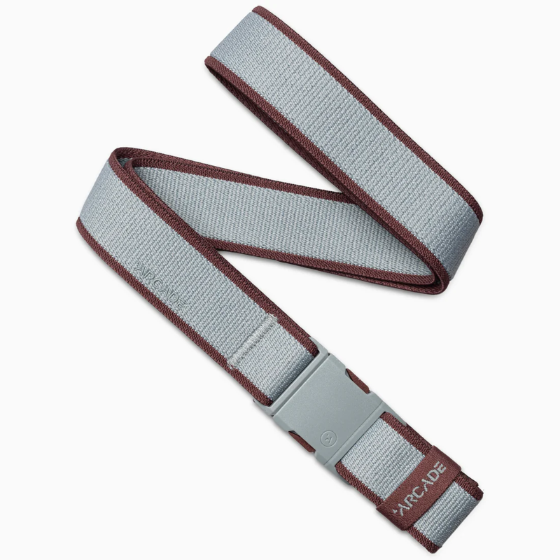 Arcade Carto Slim Stretch Belt in Cloud/Burgundy