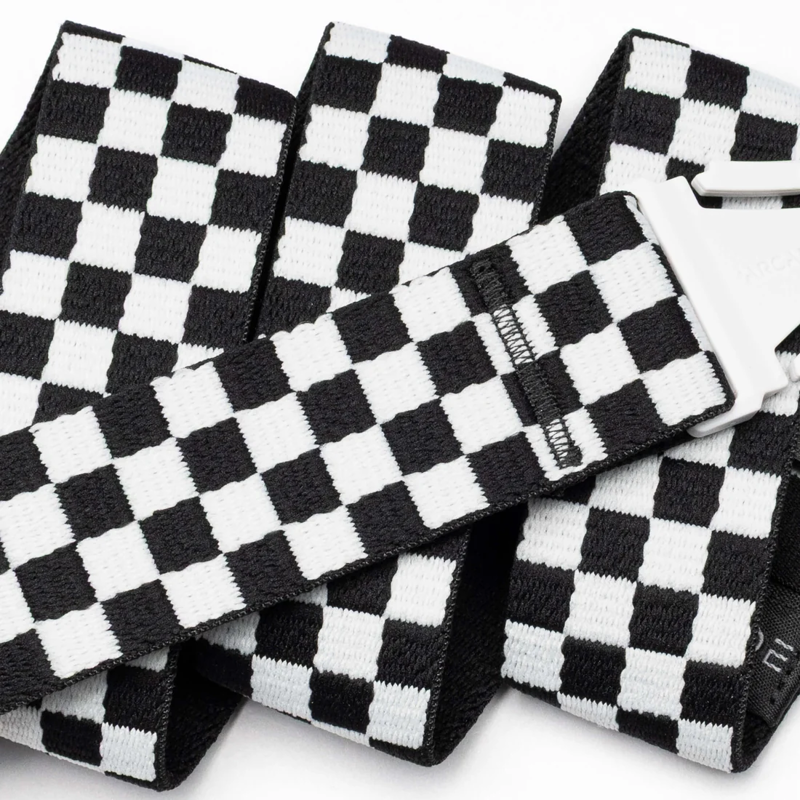Arcade Check Stretch Belt in Black/Glacial-1