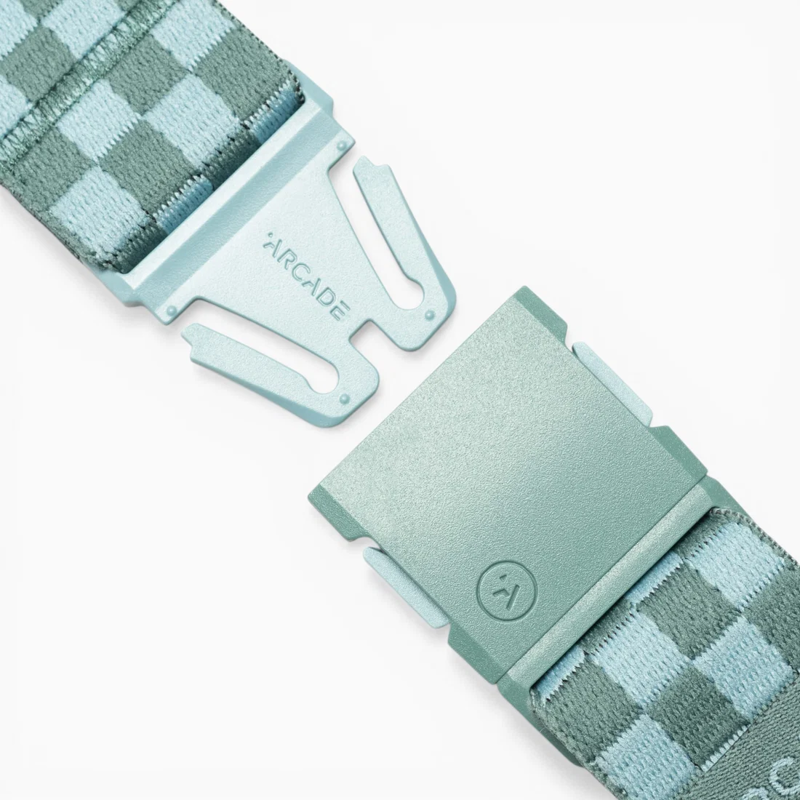 Arcade Check Stretch Belt in Caspian/Cove -2
