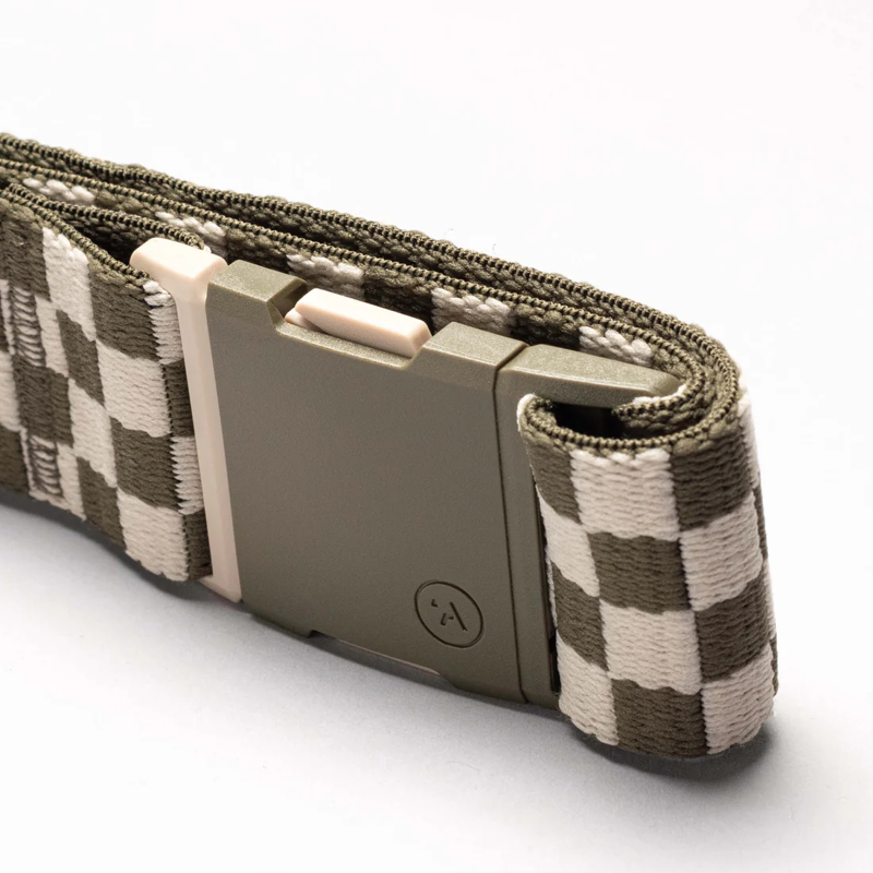 Arcade Check Stretch Belt in Crocodile/Khaki-3