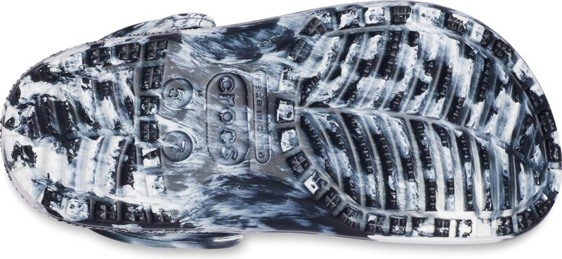 Crocs Classic Marbled Clog in White/Black-3