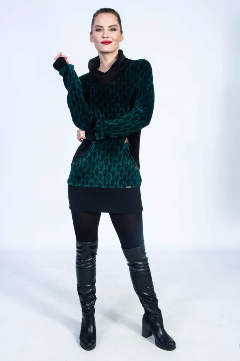 Chapati Kiki Tunic Womens in Black Feather