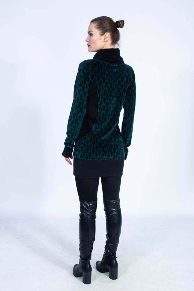 Chapati Kiki Tunic Womens in Black Feather-2