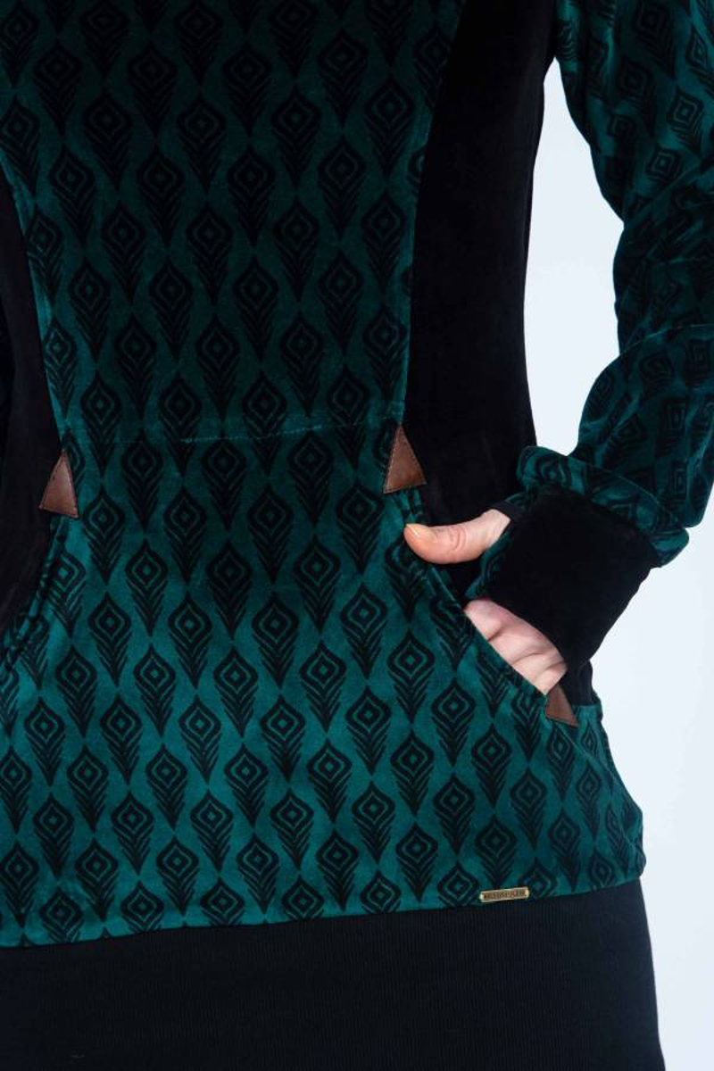 Chapati Kiki Tunic Womens in Black Feather-3