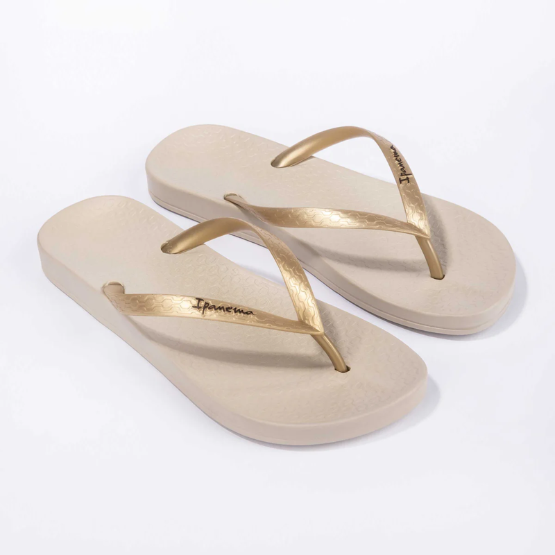 Ipanema Anatomica Tan Flip Flops Womens in Beige/Gold-1