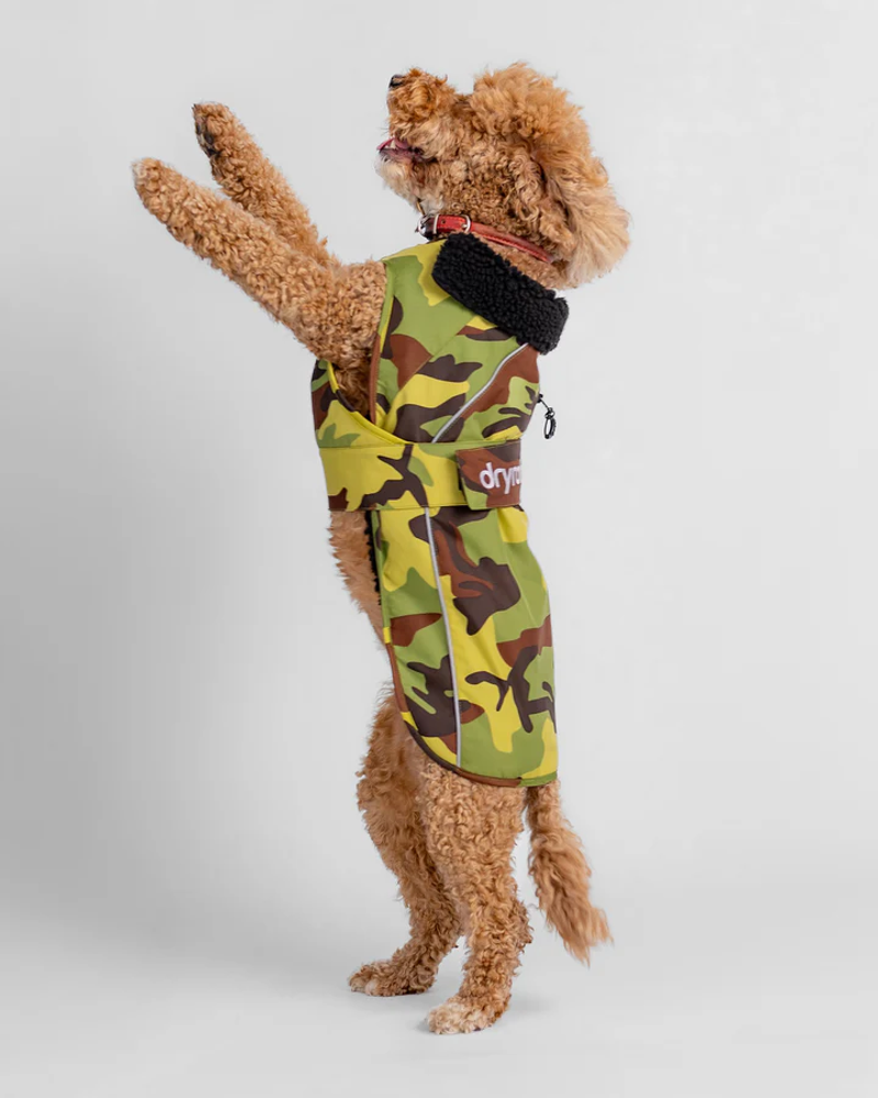 Dryrobe Dog Drying Robe V3 in Green Camo/Black-2