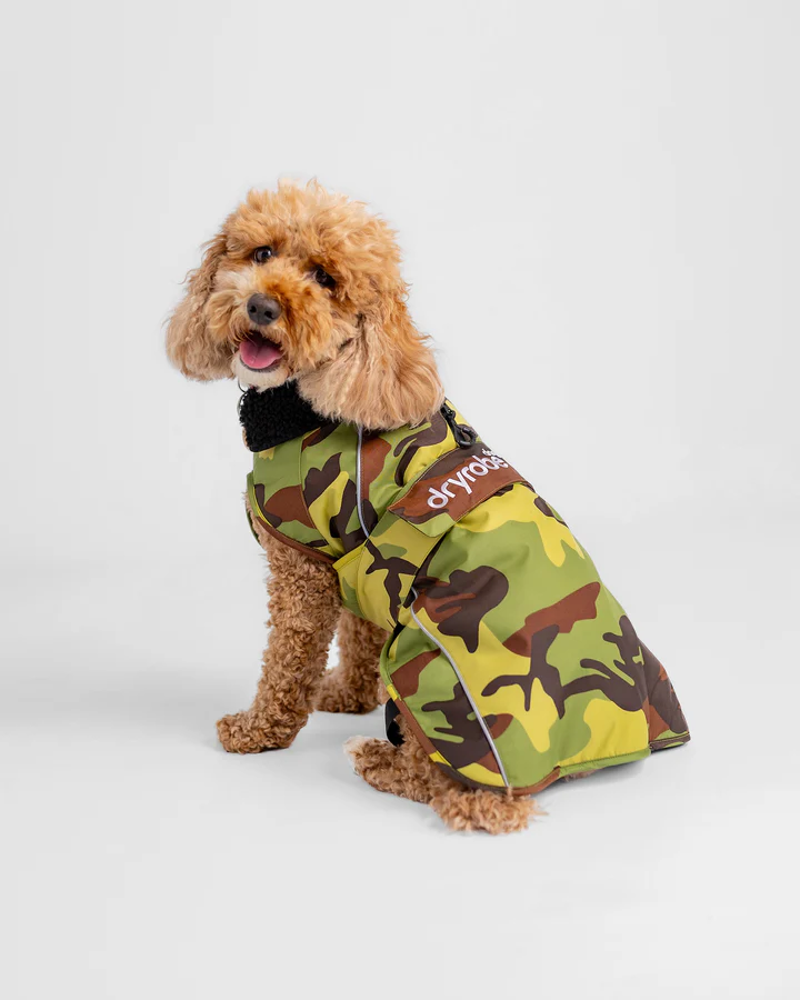 Dryrobe Dog Drying Robe V3 in Green Camo/Black-3