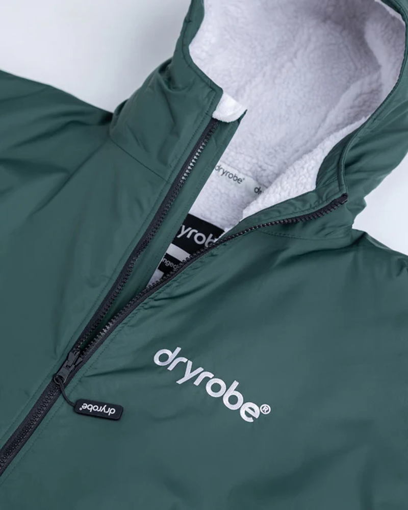 Dryrobe Advance Long Sleeve Changing Robe in Dark Green/Grey-4