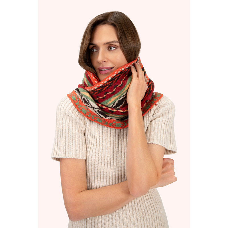 Powder Kayla Fair Isle Snood in Russet