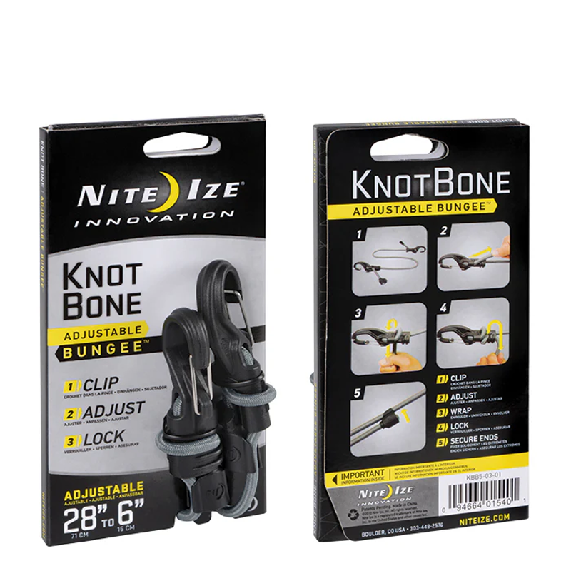 Niteize KnotBone Adjustable Bungee 5 in Grey-2