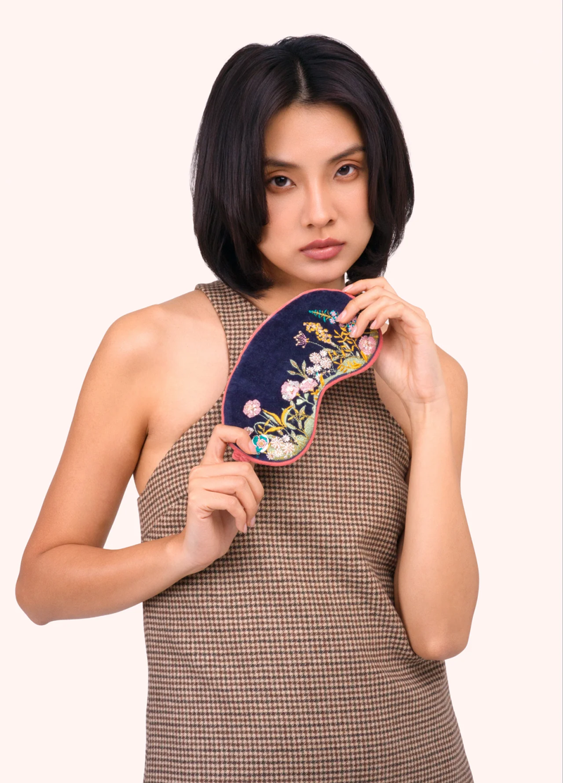 Powder Floral Hedgerow Eyemask in Navy-1