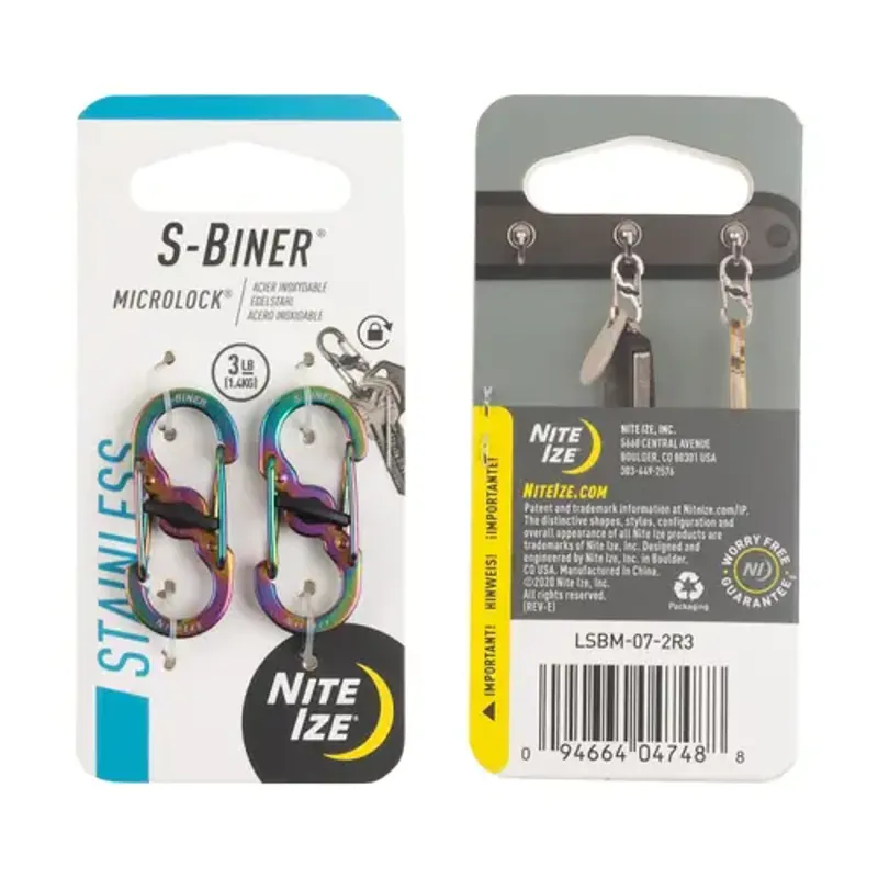 Nitize S-Biner MicroLock - 2 Pack in Spectrum