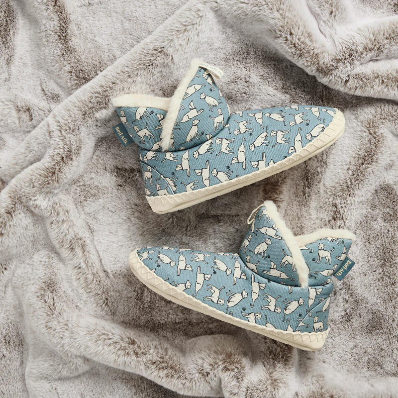 Bedroom Athletics Lilly All Over Dog Print Slippers Womens in Denim -3