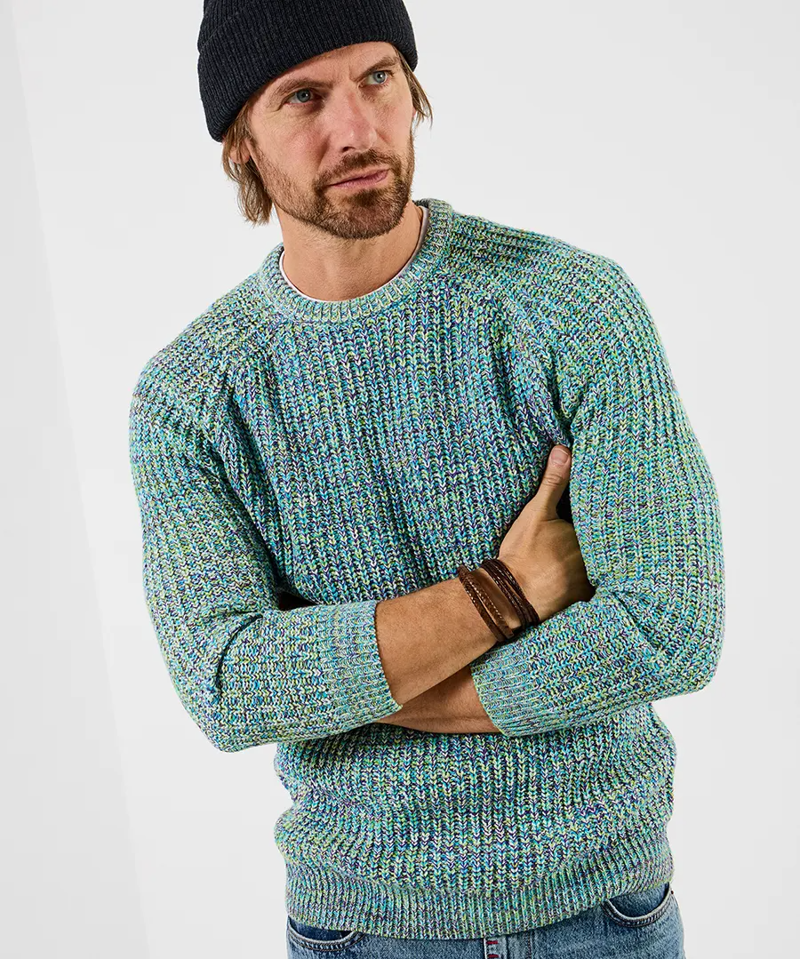 Joe Browns Summer Fresh Crew Knit Mens in Seafoam-3