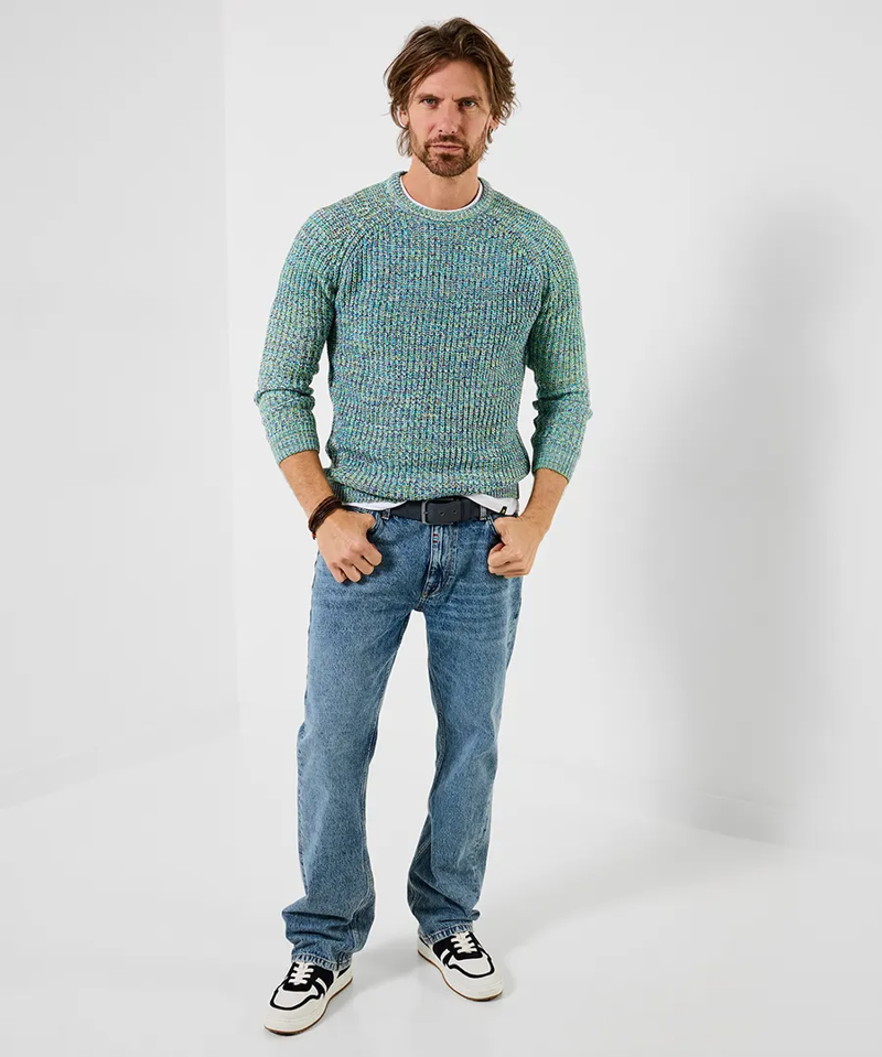 Joe Browns Summer Fresh Crew Knit Mens in Seafoam-4