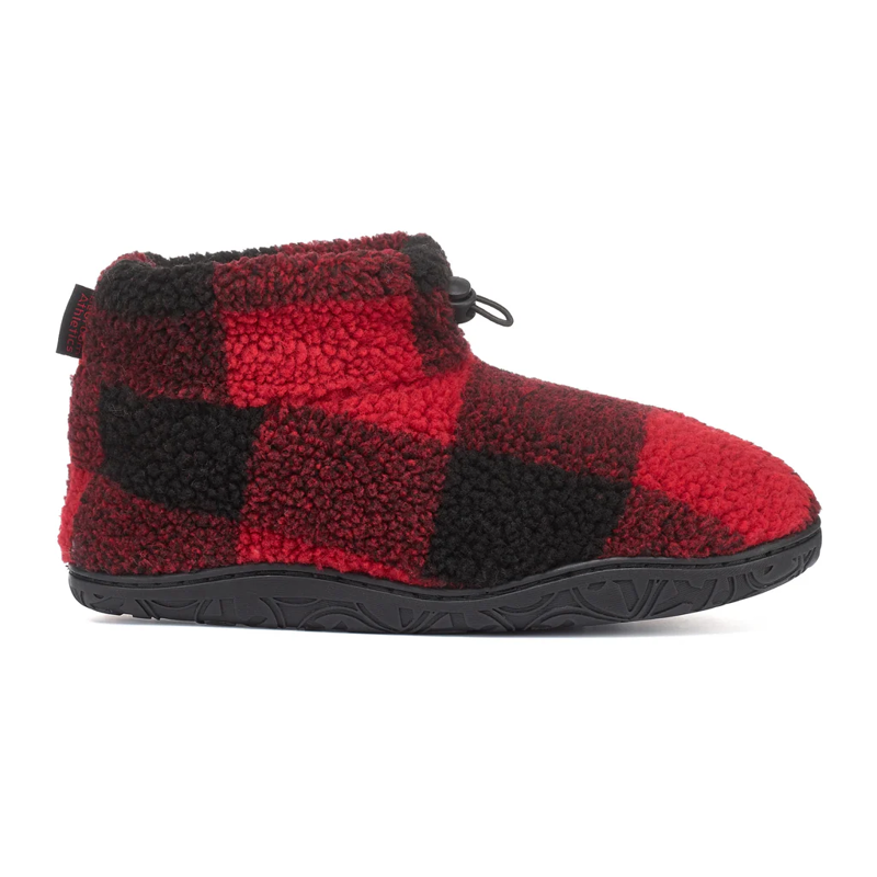 Bedroom Athletics Neeson Sherpa Boot Slippers Mens in Red/Black Check-1