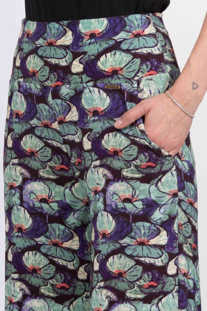 Chapati Habiba Viscose Trousers in Blue Searose-3