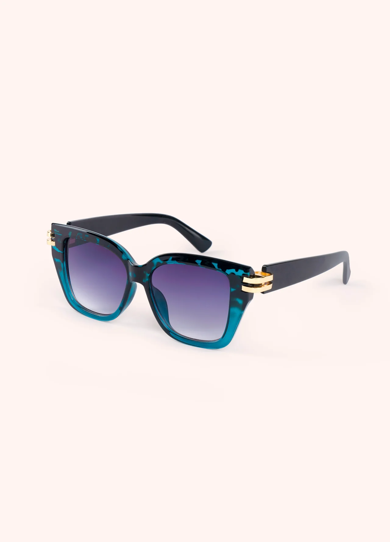 Powder Philomena Sunglasses in Teal Tortoiseshell