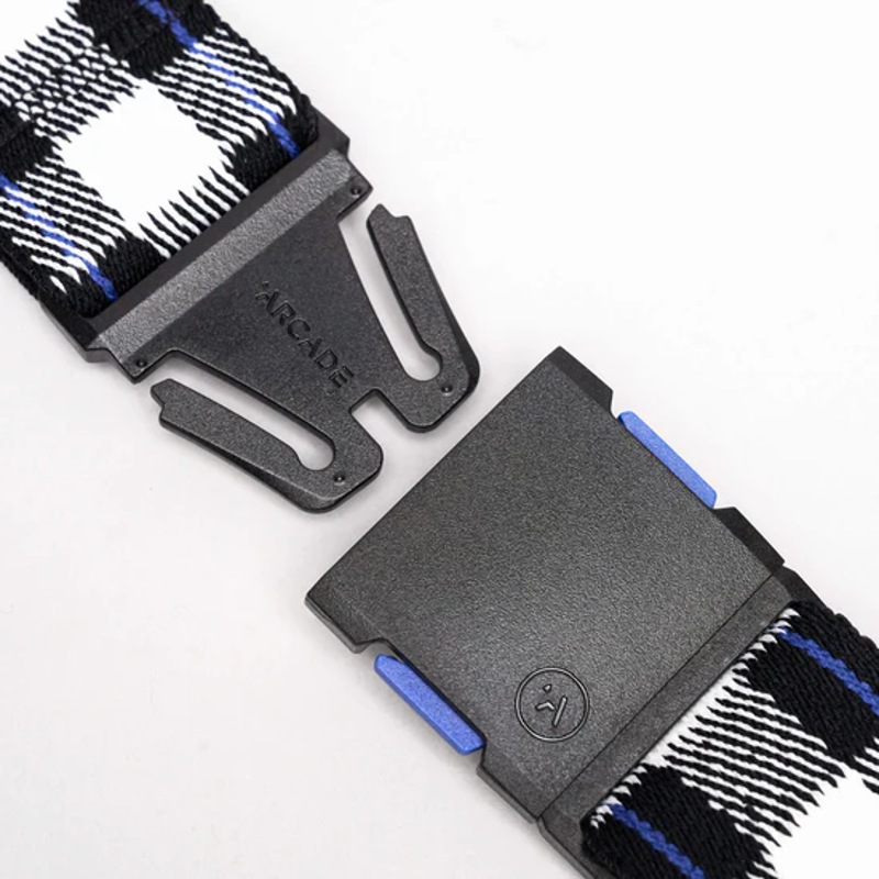 Arcade Plaid Stretch Belt in Cobalt/Black-2