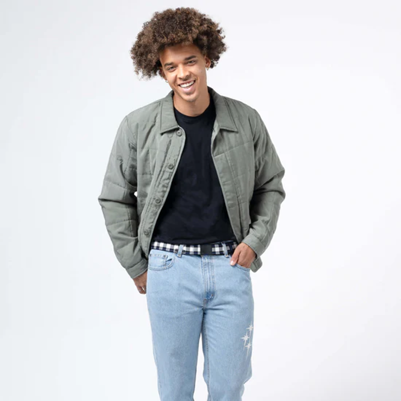 Arcade Plaid Stretch Belt in Cobalt/Black-3