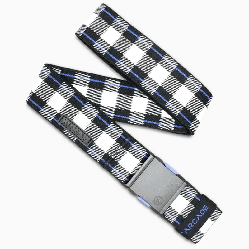 Arcade Plaid Stretch Belt in Cobalt/Black