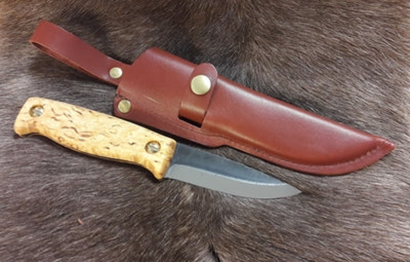 Wood Jewel Pukari Knife Birch Handle Carbon Blade