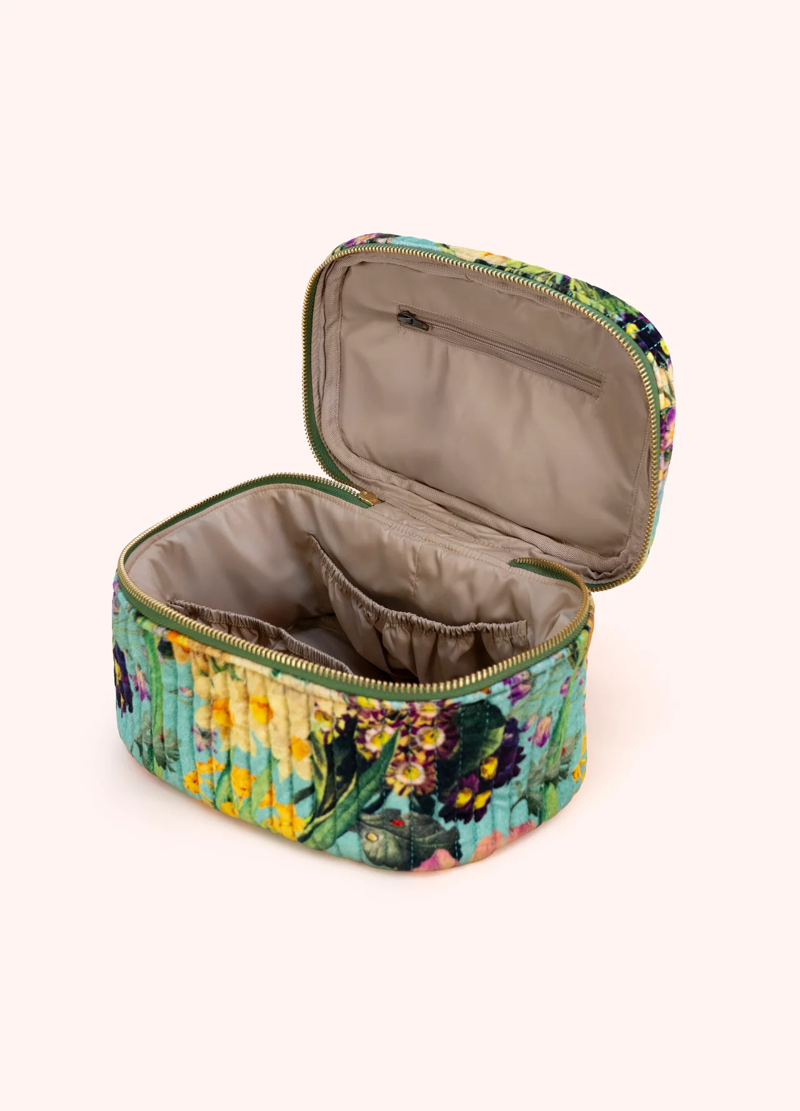 Powder Quilted Velvet Vanity Case in Spring Flora-1