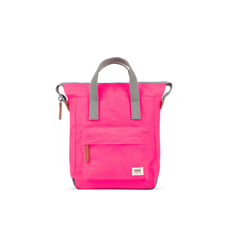 Roka Bantry B Recycled Nylon Small Bag in Neon Pink