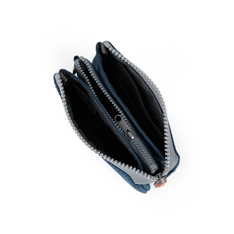 Roka Carnaby Small Recycled Canvas Wallet in Deep Blue-4