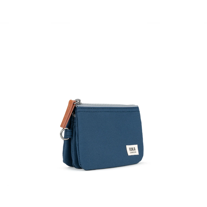 Roka Carnaby Small Recycled Canvas Wallet in Deep Blue-6