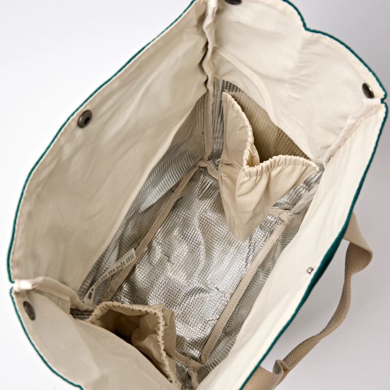 Roka Hampstead Lunch Bag in Teal Cotton Canvas-1